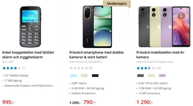 Nya billiga mobiler utan 5G – dessa säljs i Sverige just nu