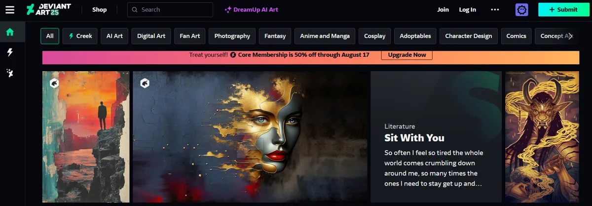 DeviantArt – konstnärliga bakgrunder från kreativa skapare