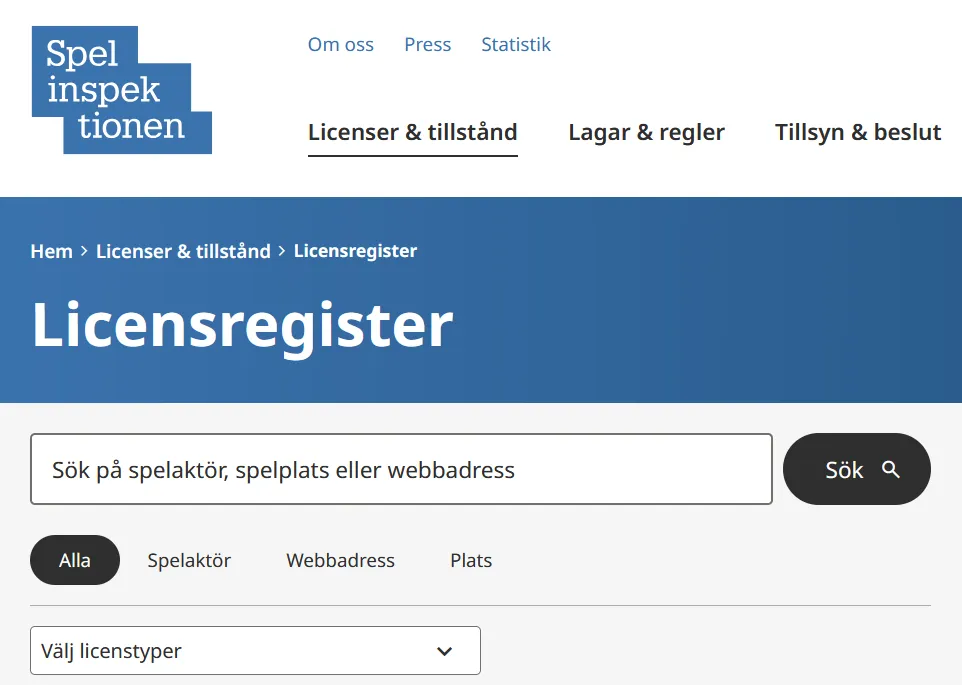 Hur hittar du alla svenska casino med licens