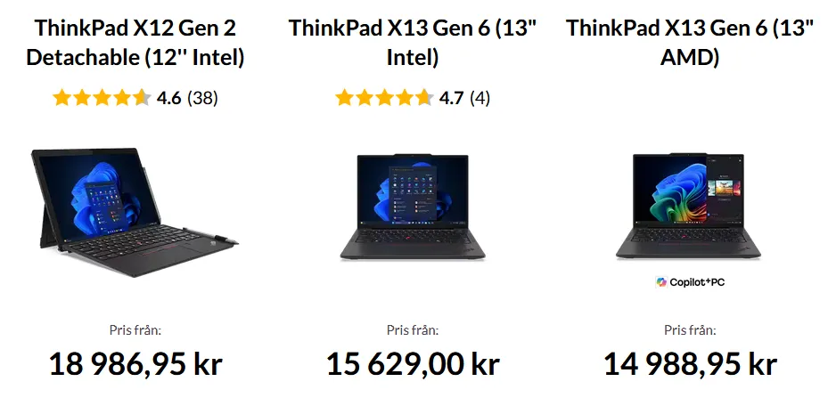 Svenska återförsäljare av ultrabooks – online och i butik