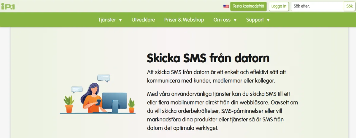 Webbtjänster som kan skicka sms från datorn